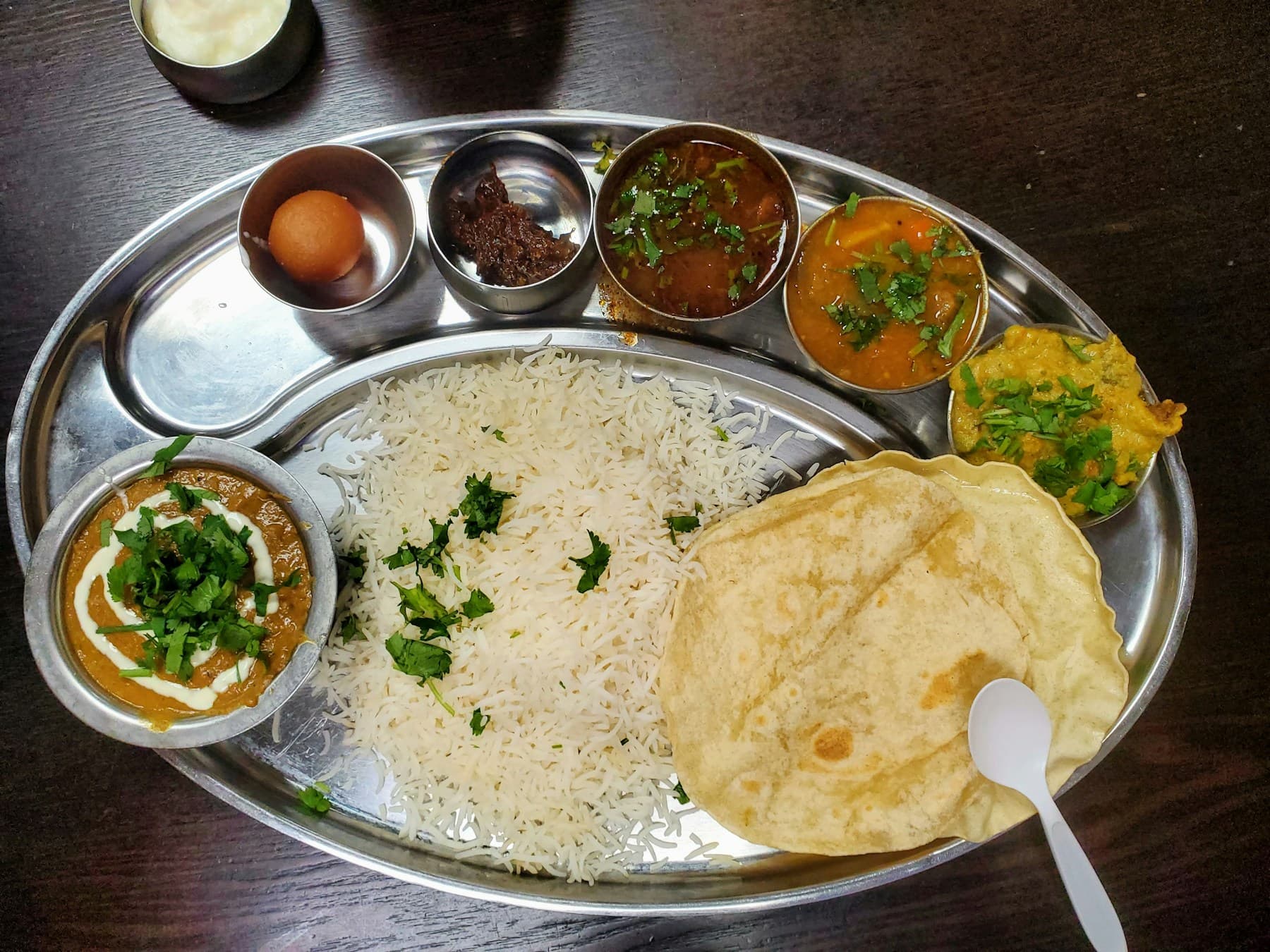 A fresh thali, ready to serve